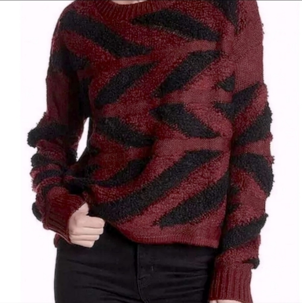 John + Jenn Anthropologie Knit Crew Neck Teddy Sweater Size S/P